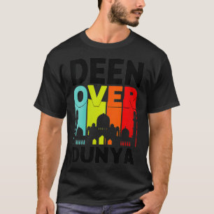 Womens Deen Over Dunya Ramadan Kareem Islamic Fast T-Shirt