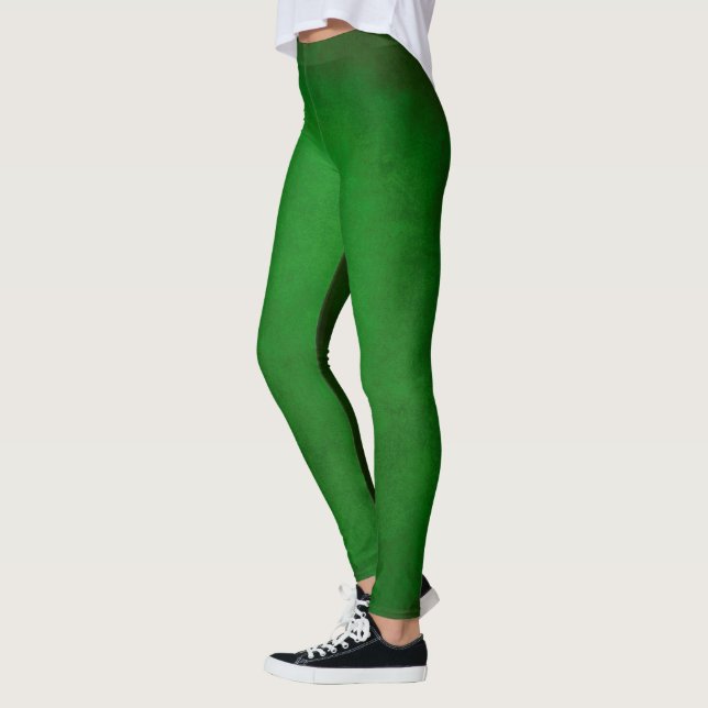 Women's Deep Green Textured Fall Leggings (Left)