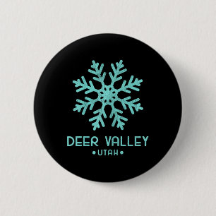 Womens Deer Valley Utah Skiing 6 Cm Round Badge