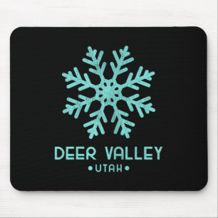 Womens Deer Valley Utah Skiing Mouse Pad