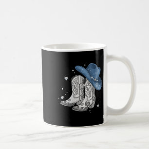 Womens Denim &amp; Diamonds Black Tee Western Cowg Coffee Mug