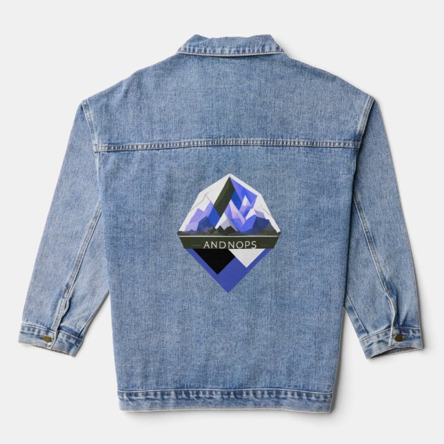 Women's Denim Jacket Jean Jacket Colourful Design  (Back)