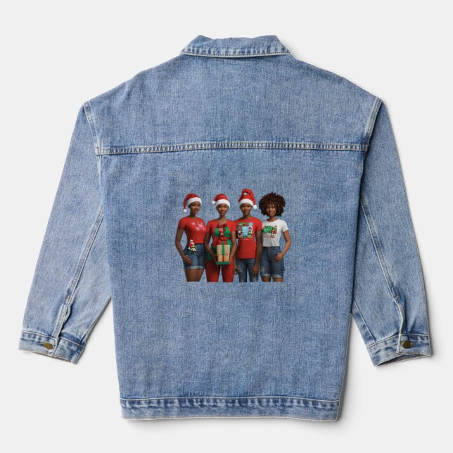 Women's Denim Jacket (Jean Jacket) This custom wom (Back)