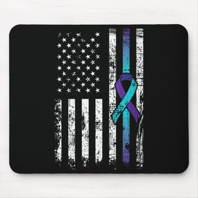 Womens Depression Aamerican Flag Prevention Mouse Pad (Front)