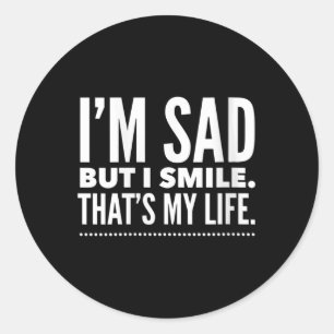 Womens Depression Mental Health Awareness V-neck Classic Round Sticker