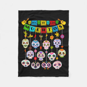 Womens Dia De Los Muertos Decor Shirt Kids Women Fleece Blanket