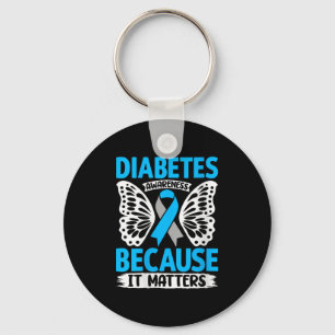 Womens Diabetes Awareness Because It S V-neck Key Ring