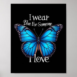 Womens Diabetes Awareness Butterfly Family Support Poster