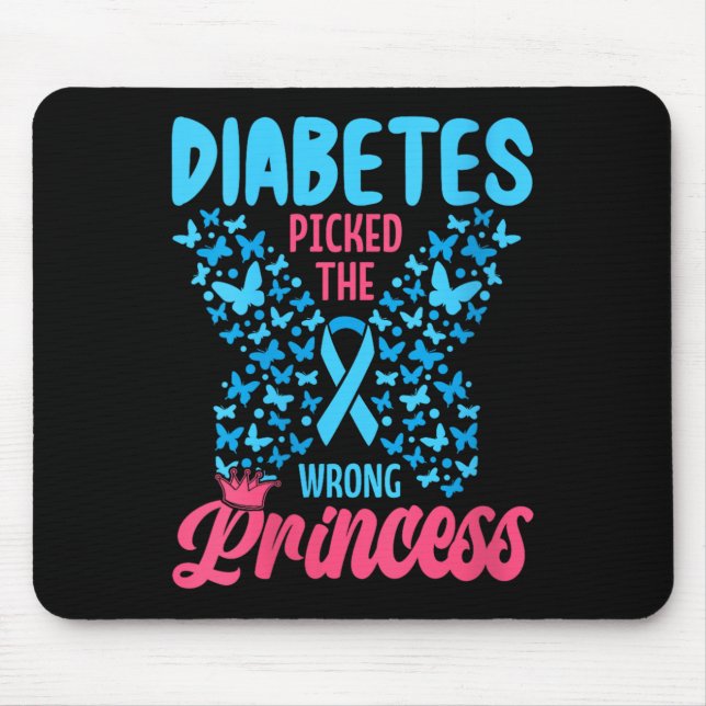 Womens Diabetes Picked The Wrong Princess V-neck _ Mouse Pad (Front)