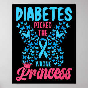 Womens Diabetes Picked The Wrong Princess V-neck _ Poster