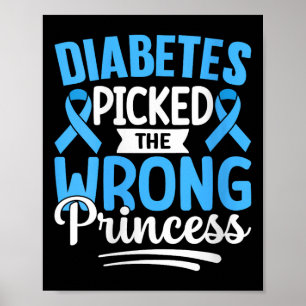 Womens Diabetes Picked The Wrong Princess V-neck  Poster