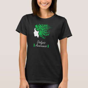 Womens Dialysis Awareness  Women Butterflies Hair  T-Shirt