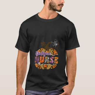 Womens Dialysis Nurse Stethoscope Leopard Hallowee T-Shirt