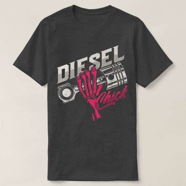 Womens Diesel Chick Trucker Highway Truck Driver A T-Shirt (Design Front)