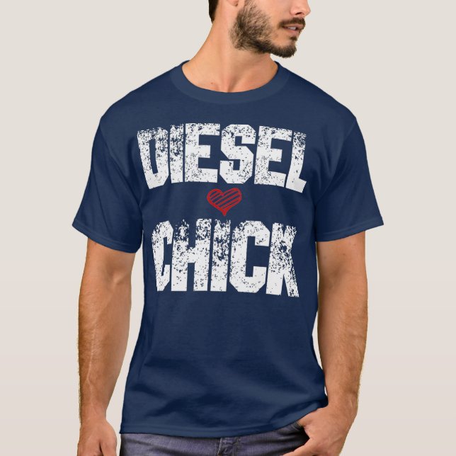 Womens Diesel Chick Trucker   Truck Drivers Gift T-Shirt (Front)