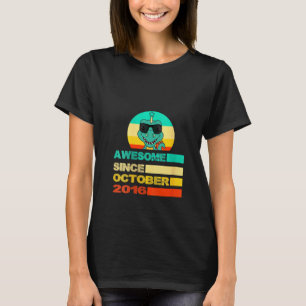 Womens Dinosaur 4th Bday Boys Kids  Awesome Since  T-Shirt