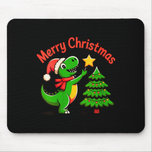 Womens Dinosaur Christmas Merry Christmas T-rex De Mouse Pad