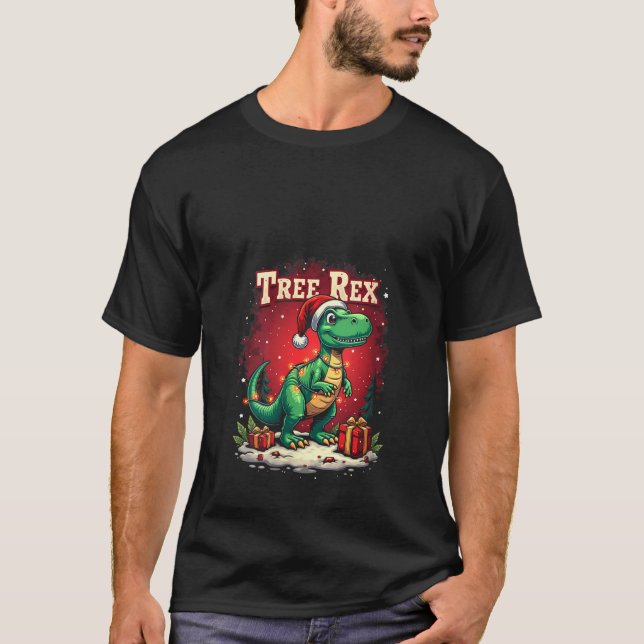Womens Dinosaur Christmas Tree Rex Men Boys Girls  T-Shirt (Front)
