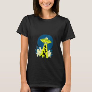 Womens Dinosaur Planet Spaceship Abduction Ufo Ali T-Shirt