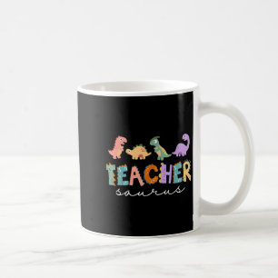 Womens Dinosaur Teacher Teachersaurus Rex Funny Di Coffee Mug