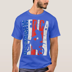 Womens Dirt Bike American Flag Motocross 4th Of T-Shirt