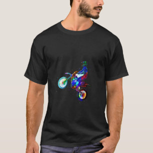 Womens Dirt Bike Motocross Colourful Dirtbike Moto T-Shirt