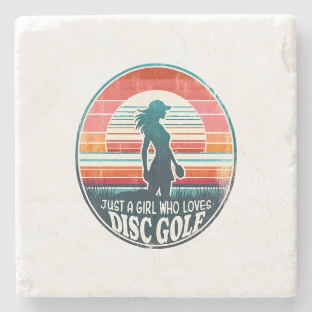 Womens Disc Golf - Frisbee Golf Female  Stone Coaster (Front)