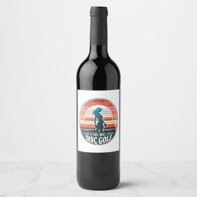 Womens Disc Golf - Frisbee Golf Female  Wine Label (Front)