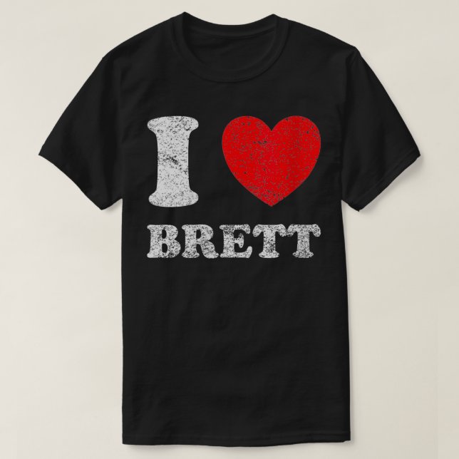 Womens Distressed Grunge Worn Out Style I Love Bre T-Shirt (Design Front)