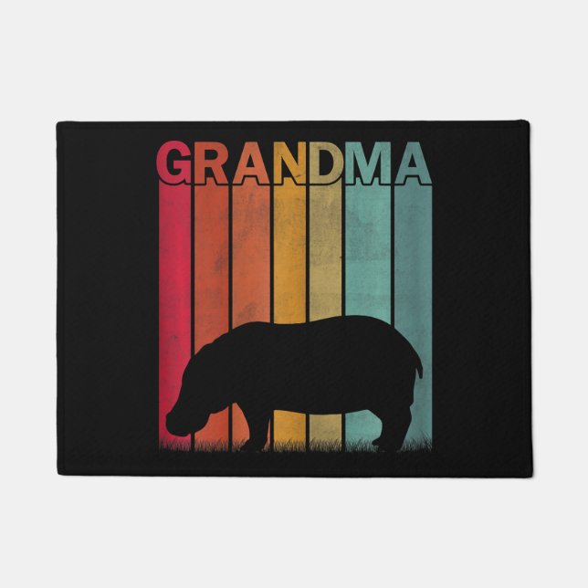 womens distressed hippo graphic  mors day grandma  doormat (Front)