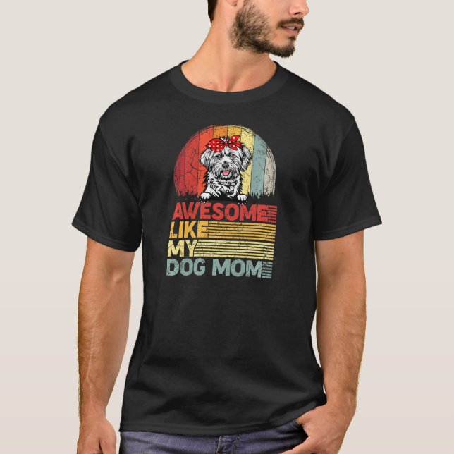 Womens Distressed Maltese Awesome Like My Dog Mum  T-Shirt (Front)