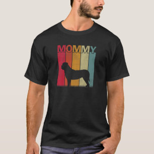 Womens Distressed Mastiff Dog Graphic Retro Mother T-Shirt