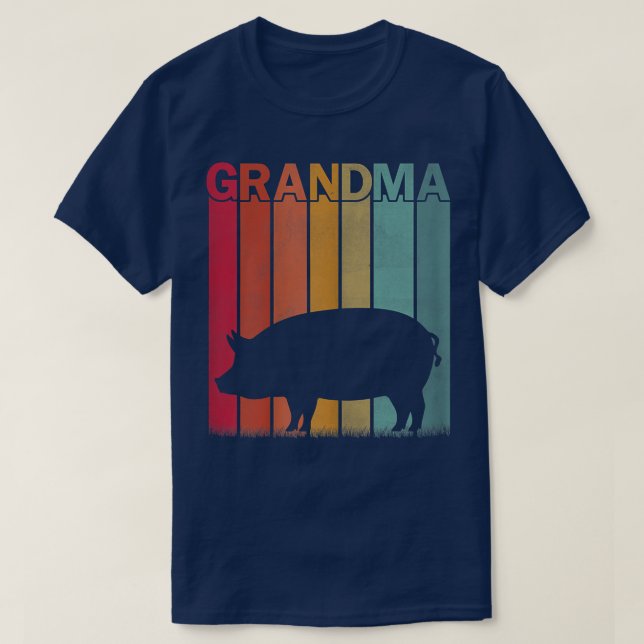 Womens Distressed Pig Graphic Retro Mother's Day G T-Shirt (Design Front)