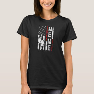 Womens Distressed Usa Flag Promoted To Meme Est 20 T-Shirt