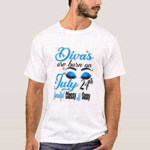 Womens Divas Are Born On July 24Th Leo Girl Horosc T-Shirt