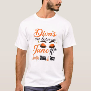 Womens Divas Are Born On June 10Th Gemini Girl Ast T-Shirt