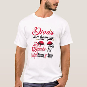 Womens Divas Are Born On September 15Th Virgo Birt T-Shirt