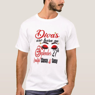 Womens Divas Are Born On September 27Th Libra Birt T-Shirt