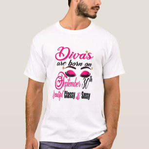 Womens Divas Are Born On September 30Th Libra Birt T-Shirt