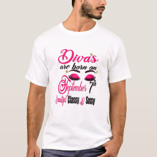 Womens Divas Are Born On September 7Th Virgo Birth T-Shirt
