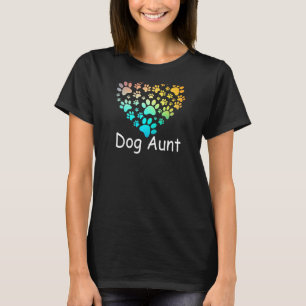 Womens Dog Aunt Dog Paw Print Proud Dog Auntie T-Shirt
