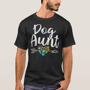 Womens Dog Aunt Proud Dog Auntie Cute Tee with Co