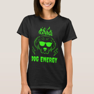 Women's Dog Energy Graphic Tee - Trendy Neon Puppy