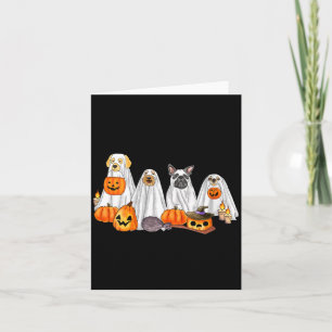 Womens Dog Ghost Cute Dog Dressed As Ghost Funny Card