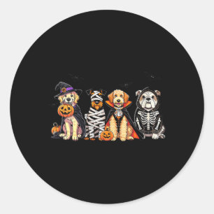 Womens Dog Ghost Cute Dog Dressed As Ghost Funny Classic Round Sticker