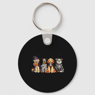 Womens Dog Ghost Cute Dog Dressed As Ghost Funny Key Ring