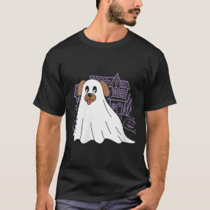 Womens Dog Ghost Cute Dog Dressed As Ghost Funny T-Shirt