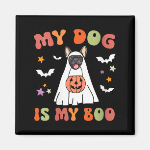 Womens Dog Is Boo Black French Bulldog Halloween Magnet
