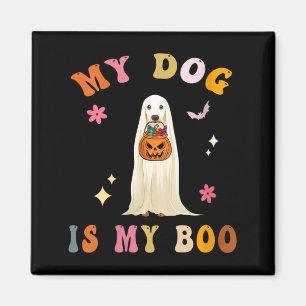 Womens Dog Is Boo_ Cute Groovy Spooky Halloween Magnet