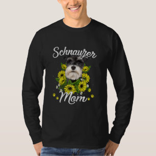 Womens Dog Mum Day Gift Sunflower Schnauzer T-Shirt